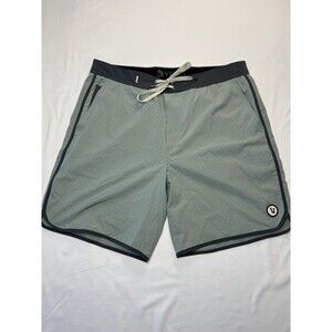 Vuori Peak Boardshort Men's 34 Mint Green unlined drawstring 7” inseam
